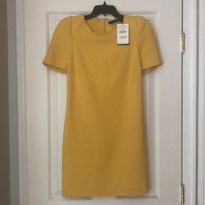 Zara Yellow Puff Sleeve Dress - size Small